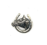 Sterling Horse Pin with Horseshoe (#J5378)