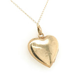 9k Yellow Gold Heart Shaped Locket with Engraved Flowers (#J6431)