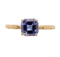 14k Yellow Gold .94ct Genuine Natural Ceylon Blue Sapphire Ring 6.75 (#J7318)