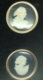 Velvet Black Frame with Shell Cameos (#J2443)