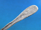 Lap Over Edge Acid Etched by Tiffany Sterling Dinner Fork Rhododendron 7 7/8"
