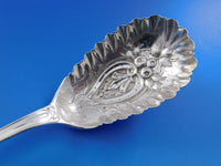 Dew Drop by Shiebler Sterling Silver Berry Spoon Pie Crust Edge Embossed Bowl 9"