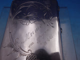 Russian 875 Silver Card Case Engraved Flower & Ribbon Odessa 1908-1926  (#6928)