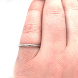 18k White Gold Band Ring with Chevron Edge Engraved Dated 1925 Size 5.5 (#J5901)