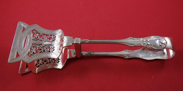 English Estate Sterling Silver Asparagus Serving Tong 8 3/4" Pierced Fabulous!