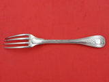 Coin Silver Dessert Fork with Thread Edge and Roses 7" Heirloom Silverware