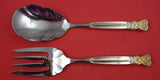 Celtic Weave Gold by Towle Sterling Silver Salad Serving Set HH WS  10"