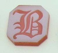 14K Gold Carved Agate Initial Pendant - Various Shapes Personalized New (#J2155)
