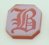14K Gold Carved Agate Initial Pendant - Various Shapes Personalized New (#J2155)