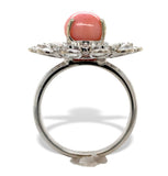 18k White Gold 3.46 Carat Conch Pearl and Rose Cut Diamond Ring w/ Report #J7224