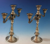 Angelique by International Sterling Silver Candelabra Pair #127/65 3-Lite #1890