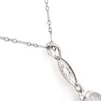 10k Gold Filigree Genuine Natural Rock Crystal Diamond Pendant w/Chain (#J6501)