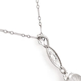 10k Gold Filigree Genuine Natural Rock Crystal Diamond Pendant w/Chain (#J6501)