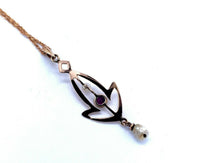 10k Yellow Gold Victorian Lavaliere Pendant with Purple Paste Stone (#J4958)