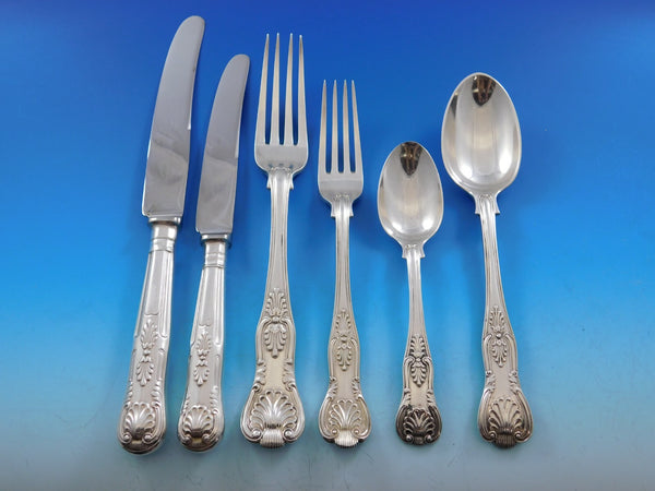 Kings / Queens English Sterling Silver Flatware Set Service 82 Pieces Dinner