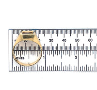 18k Gold Hand Engraved Men's Genuine Natural Tiger's Eye Quartz Ring (#J6219)