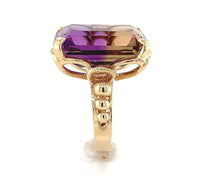 14k Yellow Gold 20 Carat Genuine Natural Ametrine Ring Size 6.5 (#J6337)