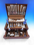 Continental Austrian 800 Silver Flatware Set Service 86 pieces Modern Design