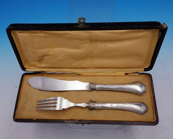 Moderne Gramont by Christofle Sterling Silver Fish Set 2pc Original Fitted Box