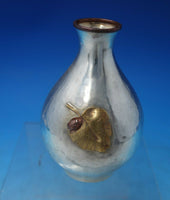 Mixed Metals Gorham Sterling Silver Vase Applied Leaf & Ladybug Aesthetic #6247