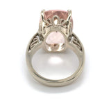 14k White Gold Large 10.85 Carat Genuine Natural Morganite Ring (#J6548)
