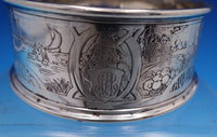 William Kerr Sterling Silver Child's Bowl Acid Etched with Four Seasons (#7771)
