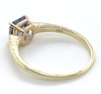 14k Gold 1.44 Carat Asscher Cut Ceylon Genuine Natural Sapphire Ring (#J6805)