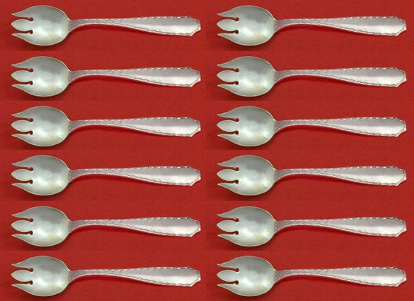 Marquise by Tiffany and Co Sterling Silver Ice Cream Fork Set 12pc 5 3/4" Custom