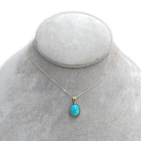 14k Yellow Gold Kingman Genuine Natural Turquoise Pendant 2.07 Carats (#J7257)