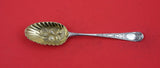 English Georgian Sterling Silver Berry Spoon  GW hand chased fruit 1779  8 1/4"