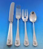 Lebolt Sterling Silver Flatware Set Chicago 76 pcs Arts & Crafts R monogram