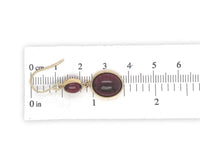 14k Yellow Gold 12.29 Carat TW Genuine Garnet Cabochon Drop Earrings (#J7134)