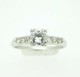 Platinum Genuine Natural Diamond Engagement Ring .66cts (#J750)