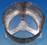 830 Silver Liquor Set 3-pc silver tops and hand engraved bottles Dutch #4344-2