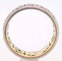 14k White Gold Laser Cut Band with Yellow Gold (#J3922)