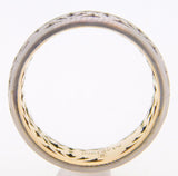 14k White Gold Laser Cut Band with Yellow Gold (#J3922)