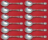 Violet by Wallace Sterling Silver Cream Soup Spoon Set 12 pieces 5 7/8"