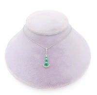 14k Gold Pendant with Genuine Natural .54ct Emeralds and .11ct Diamonds (#J646)