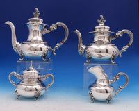 Alt-Heidelberg Sterling Silver Tea Set 4pc with Silverplate Tray (#8032)