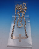 Tane Mexican Sterling Silver Cross Necklace w/Heavy Chain Fitted Box 26" (#7948)