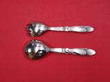 Cactus by Georg Jensen Sterling Silver Salad Serving Set 2pc HH WS Orig 7 3/4"