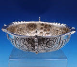 Charles Stuart Harris English Victorian Sterling Silver Bowl Oval Flowers #8424