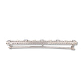 14k White Gold Filigree Pin with GIA Montana Sapphires and Seed Pearls (#J6596)
