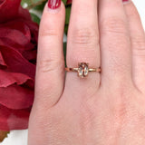 14k Rose Gold .92ct Oregon Genuine Natural Sunstone Ring Size 6.75 (#J7207)