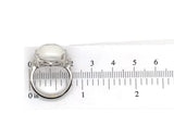 18k White Gold Large 8.68 Carat Genuine Natural Moonstone Diamond Ring (#J7008)