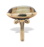 10k Yellow Gold Banded Genuine Natural Agate Ring Size 5 Jewelry (#J7271)