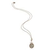 9k Rose Gold Victorian Faux Pearl Lavaliere Pendant with 14k Chain (#J7101)