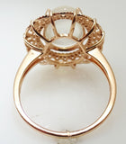 14k Rose Gold 3.83ct Genuine Natural Moonstone Ring with Diamonds (#J3318)