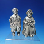 German .800 Silver Salt and Pepper Shaker Set 2pc Form of Dutch Boy Girl (#5704)