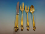 Woodlily Gold by Frank Smith Sterling Silver Flatware Set For 6 Service Vermeil